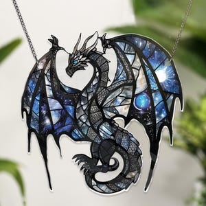 Book Dragon ACRYLIC Window Hanging Ornament, Fantasy Dragon ACRYLIC Window Hanging, Dragon Art Decoration, Bookish Home Decor