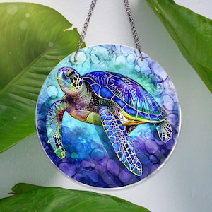 Sea Turtle ACRYLIC Window Hanging, Turtle ACRYLIC, Perfect Turtle Ornament and Home Decor for Turtle Lovers Beach Lovers, House Decor