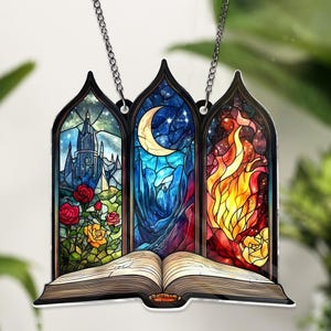 Night Court Suncatcher Ornament Night Court ACRYLIC Window Hanging, Fantasy Book Reader Gift, Book Lover Gift, Bookish Gift Bookshelf Decor