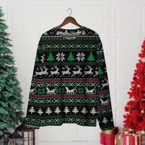 Green Ugly Christmas Sweater, Family Crewneck, Christmas Gift, Xmas Family Sweater, Funny Xmas Shirt, Ugly Christmas Sweater Women man Kid