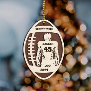 Custom Football Player Ornament, Football Fan Gift, Personalized Football Player Keepsake, Football Lovers Gift, Football Fan Gift