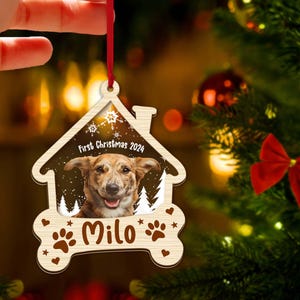 Custom Dog Photo Ornament, Dog Ornament, Personalized Dog Ornament, LovedDog Ornament ,Dog Gift, Christmas ornament gifts, dog dad dog mom