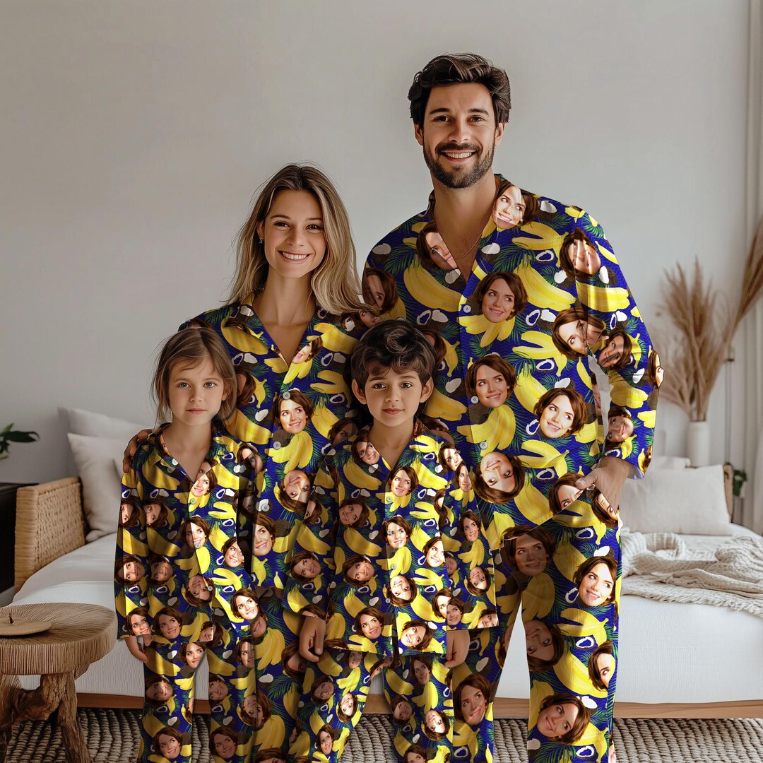 Personalized Photo Pajama Set for Women, Custom Face Loungewear ...