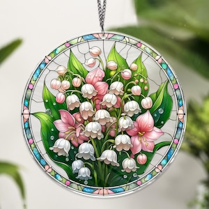 Lily of valley ACRYLIC Window Hanging Decor, Flowers Decoration, Lily of valley, Acrylic housewarming gift, Lily Flower, New Home Decor