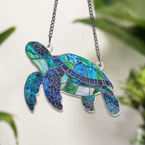 Sea Turtle ACRYLIC Window Hanging, Turtle Acrylic, Perfect Turtle Ornament and Home Decor for Turtle Lovers Beach Lovers, House Decor