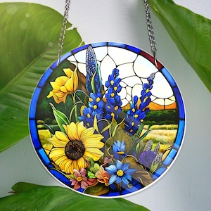 Wildflowers ACRYLIC Window Hanging, Sunset Decor, Housewarming Gift, Home Decor, Acrylic Window Hanger, Flower Home Decor NOT GLASS