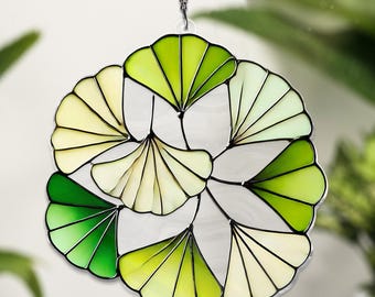 Ginkgo Leaf ACRYLIC window hanging Ginkgo Leaf Faux Stained Glass St Patrick Day Home Decor Garden decor Gift for Plant Lover
