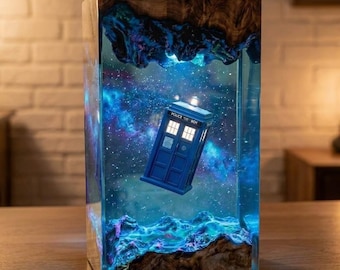 Sci-Fi Resin Lamp, Space-Inspired Epoxy Resin LED Night Light, Handmade Galaxy Desk Lamp, Cosmic Home Decor, Unique Resin Art Lamp