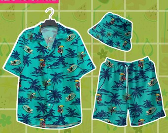 Per uomo Stampa Floreale 2 pezzi Set di camicie Camicia hawaiana estiva Manica Corta Pantaloni corti