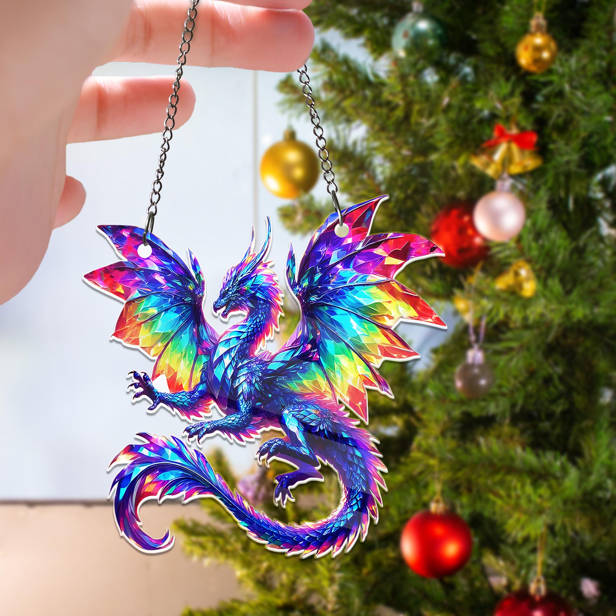 Rainbow Crystal Dragon ACRYLIC Window Hanging – Fantasy Dragon