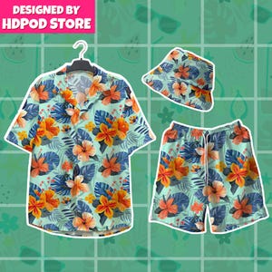 Summer Hawaiian Shirt for Men Women, Custom Shirt Men Women Tropical Flower Hawaiian Shirt For Dad Mom, Family Hawaiian Shirt