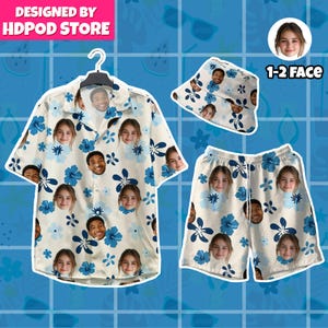 Custom Hawaiian Shirt with Your Face, Personalized Men Women Photo Shirt, Tropical Hawaiian Shirt, Vacation Holiday Bachelor Party Shirt