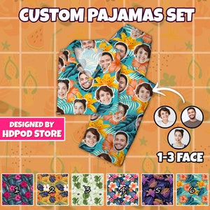 Custom Face Pajamas Women Men Custom Photo Pajamas Set Bachelorette Personalized Pajamas Gifts
