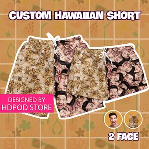 College Custom Shorts Custom Face Beach Shorts Bachelorette Party Custom Clothing Customized Shorts Anniversary Gifts