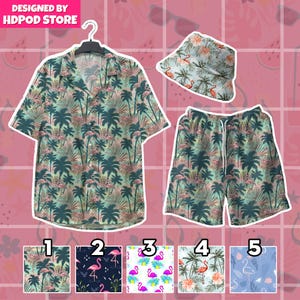 Hawaiiaans shirt flamingo personaliseren zwembroek shirt flamingo, custom mannen vrouwen kind tropische bloem Hawaiiaans shirt Hawaiiaans flamingo shirt