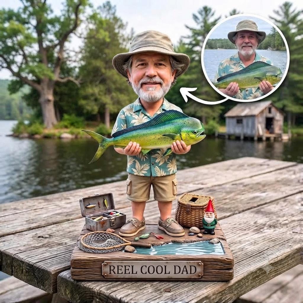 Fisherman figurine - Etsy 日本