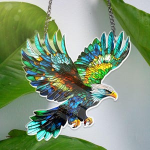 Bald Eagle ACRYLIC Window Hanging Decor Vibrant Bird Ornament, Wildlife Decor Gift, Eagle Acrylic Decor