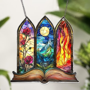 Night Court ACRYLIC Window hanging, Night Court Suncatcher Ornament, Fantasy Book Reader Gift, Book Lover Gift, Bookish Gift Bookshelf Decor