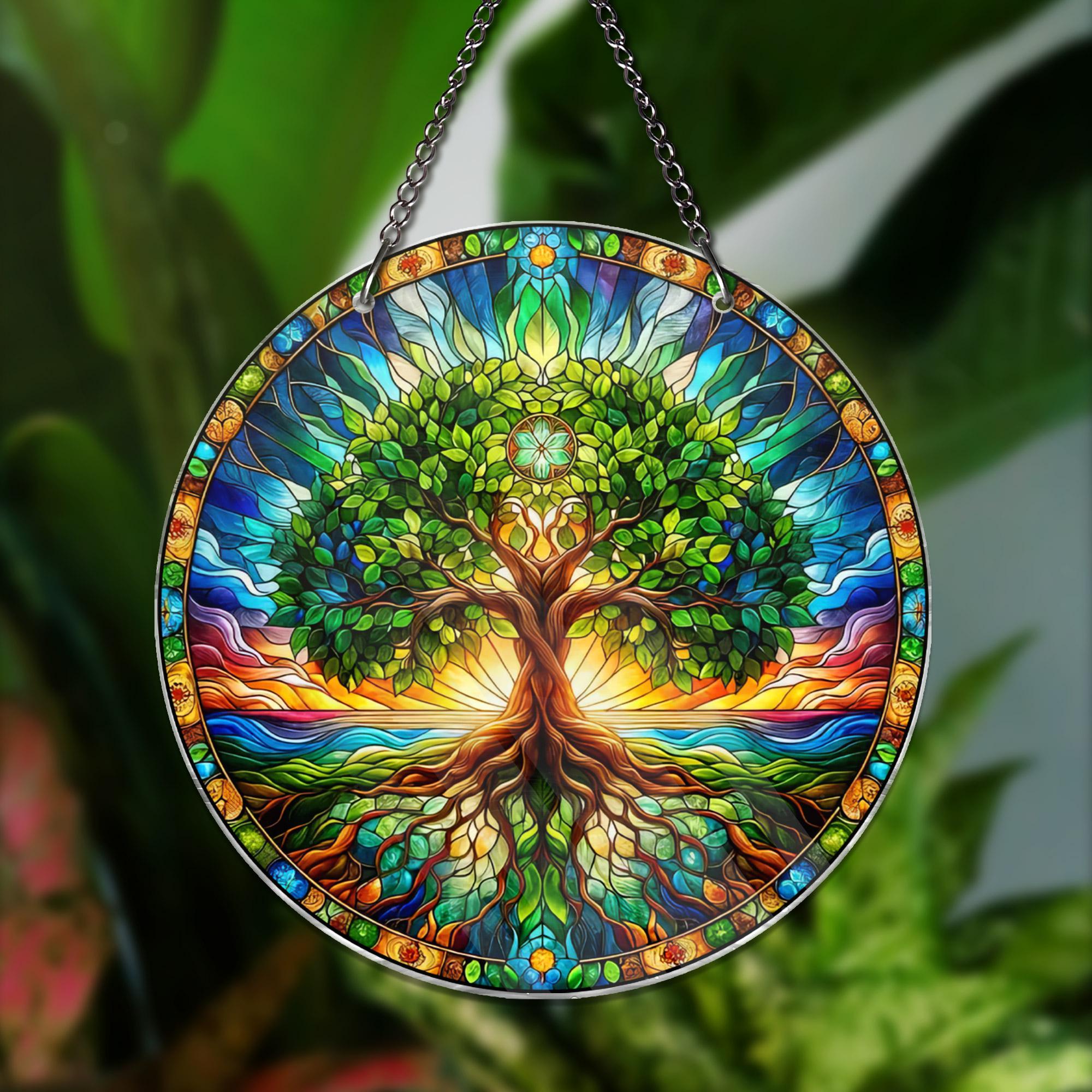 Tazza Grindstore Con Albero Della Vita – Interno Verde Bicolore, Ceramica 325 Ml, Regalo Spirituale