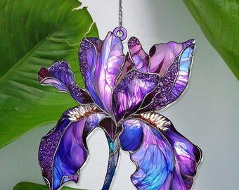 Iris Flower ACRYLIC Window Hanging Decor Iris Flower Acrylic Inspired Art Iris Flower Acrylic Gift For Her Home Decor Gifts NOT GLASS