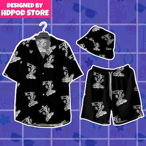 Sushi Roll Skeleton Hand Bones Grave Button-Up Shirt Funny Skull All Over Print Tattoo Flash Cool Tiki Button Down Shirt Hawaiian Shirt