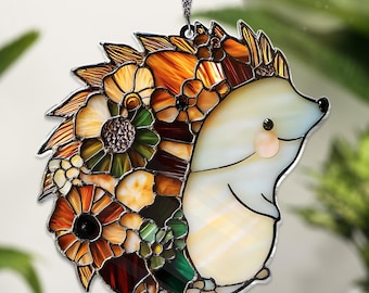 Cute Hedgehog ACRYLIC Window Hanging Decor, Perfect Hedgehog Lover Gift for Birthday, Hedgehog Lover, Animal Lover, Acrylic NOT GLASS
