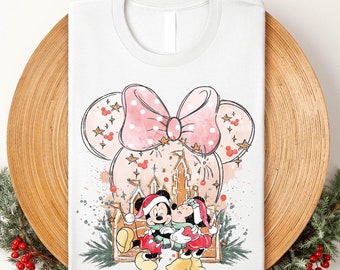 Disney Micky und Minnie Weihnachtsburg Shirt, Magic Kingdom Urlaub Shirt, süßes Disney Weihnachtskleid für Disney-Liebhaber