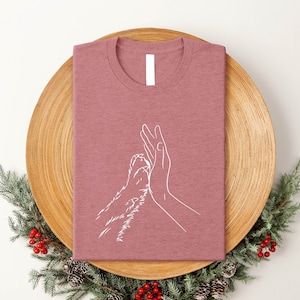 Human Hand and Paw Shirt, Dog Paw Animal Lover Shirt, Gift For Dog Lover, Pet Lover Owner Gifts, High Five Shirt, Dog Shirt, Dog Lover Shirt