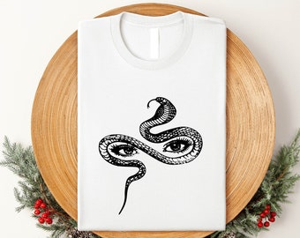 Schlangenaugen Grafik-T-Shirt: Natur Abenteuer Unisex T-Shirt