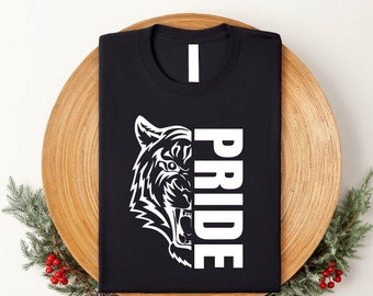 PRIDE T-Shirt, Tiger Mascot Pride Shirt, Team Mascot Shirt, High School Mascot Shirt, School Spirit Tee, Game Day Shirt,Tiger Football Shirt