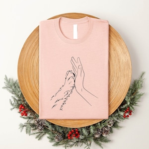 Human Hand and Paw Shirt, Dog Paw Animal Lover Shirt, Gift For Dog Lover, Pet Lover Owner Gifts, High Five Shirt, Dog Shirt, Dog Lover Shirt