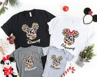 Disney Mama Papa Benutzerdefinierte Name, Disney Familien Urlaub Shirt, magische Disney World, Familie T-Shirt für Disneyland, Mickey Minnie Disney Familie