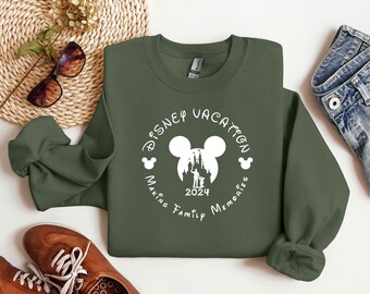 Disney Vacation 2025 Making Family Memories Customizable Year Sweatshirt, Disney Custom Family Vacation Sweatshirt, Disneyworld Family Gift