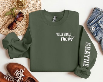 Volleyball Mom Sweatshirt: Personalized Sleeve Crewneck
