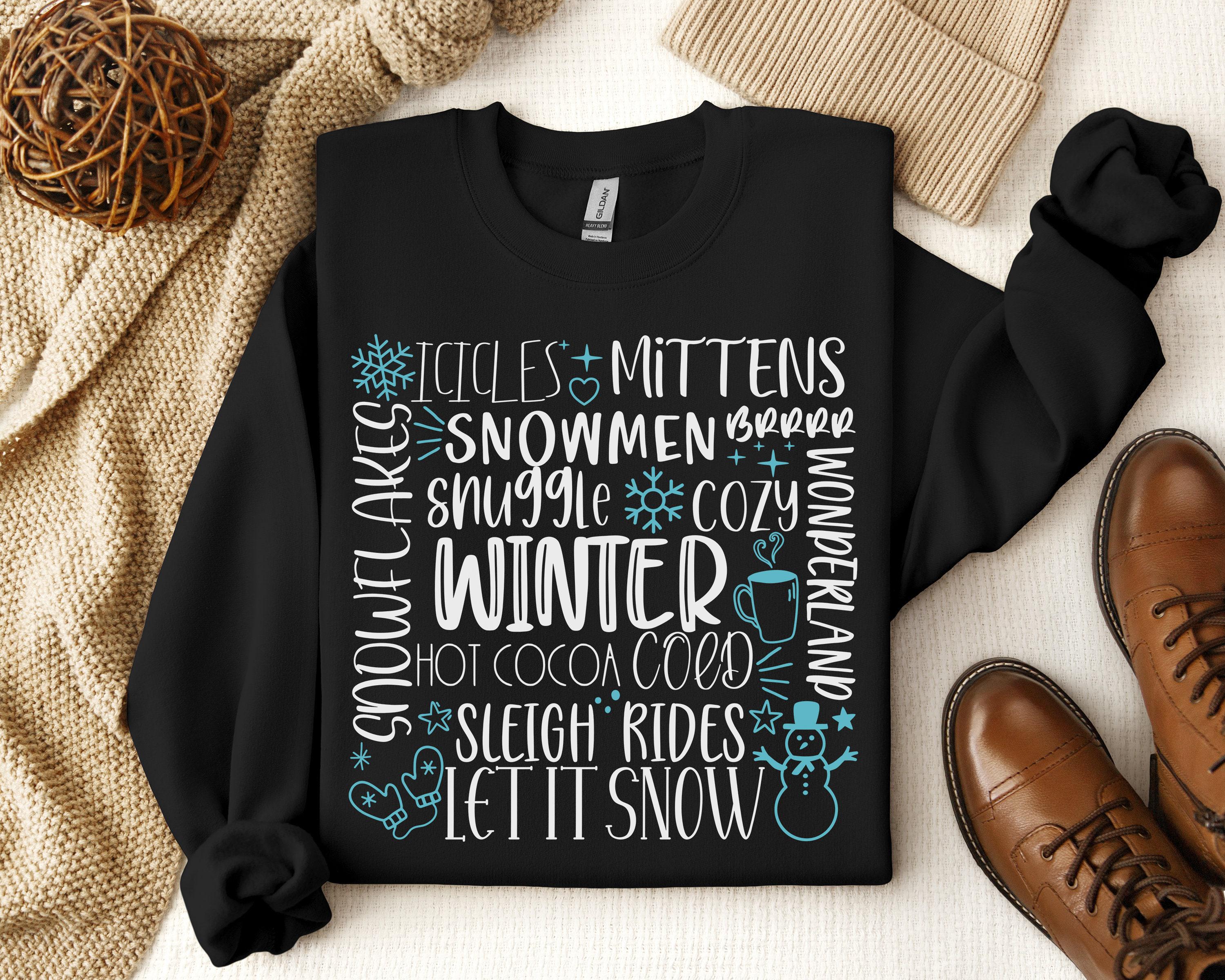 Moletom Let It Snow, Moletom para a estação aconchegante, Camiseta para a estação congelante, Presente de Natal de inverno, Moletom de inverno, Camiseta de inverno, Camisetas de outono