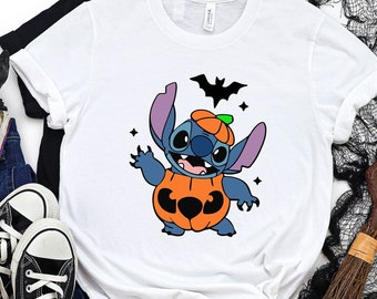 Stitch Halloween Disney Shirt, Cute Stitch Pumpkins Tee, Halloween Matching Tee, Halloween Shirt, Halloween Couple Shirt, Gift For Halloween