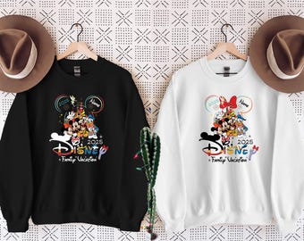 2025 Custom Name Disney Family Vacation Mickey Minnie Sweatshirt, Disney Family Matching Gift,Personalized Disney Trip, Disneyworld Matching
