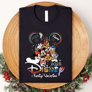 2025 Custom Name Disney Family Vacation Mickey Friends Shirt, Disney Family Matching Gift, Personalized Disney Trip,Disneyworld Matching tee
