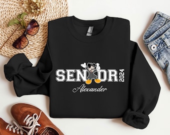 Custom Name Senior 2025 Mickey Sweatshirt, Disney 2025 Graduation Hoodie, Custom Mickey Mouse Graduation Sweatshirt,Senior 2025 Apparel Gift