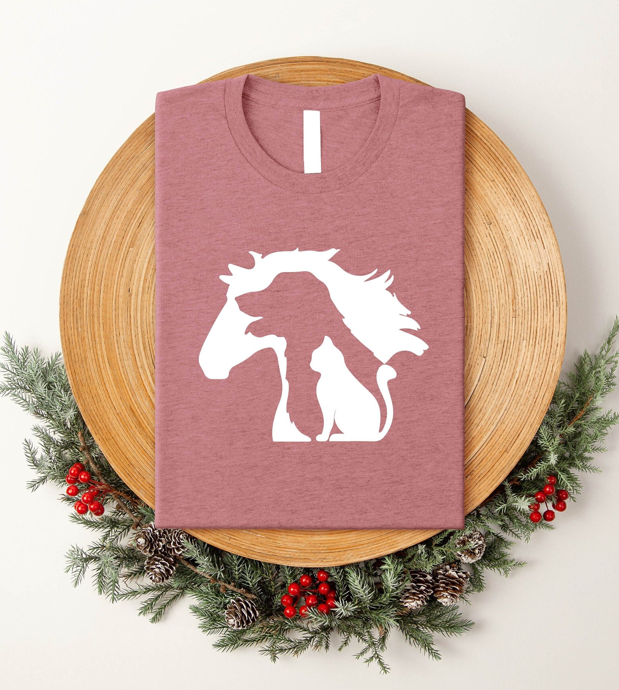 Horse Dog Cat Shirt, Animal Lover Shirt,  Horse Gift, Dog Gifts, Dog Shirt, Horse Girl, Cat Gift for Animal Lover, Meaningful Farmer Gift