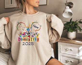 Aangepaste naam Disney Trip 2025 Mickey and Friends-sweatshirt, Disney Friends-sweatshirt, Mickey & Co-hoodie, Disneyland Disney Group-sweater