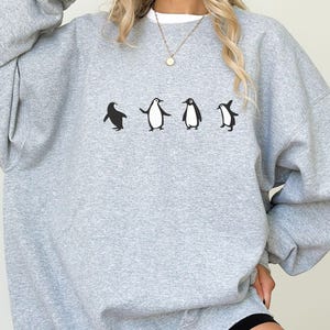 Penguin Sweatshirt, Penguin Crewneck Sweater, Funny Sweatshirt, Spirit Animal shirt, Gift for her, Cozy Winter Fashion Cute Penguin Design