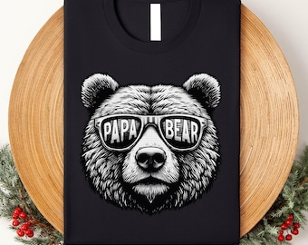 Papa Bear Sunglass Cool Papa Bear Shirt, Father's Day Gift, Dad Shirt, Father's Day t-shirt, husband present, family shirt matching shirts