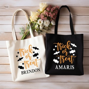 Sac personnalisé pour Halloween, cadeau personnalisé pour sac de bonbons, sac personnalisable avec nom ou surnom, cadeaux en gros pour Halloween