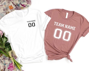 Custom Sports Team T-Shirt: Personalized Name & Number