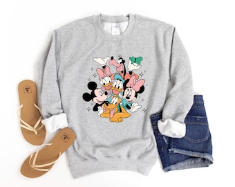 Mickey And Friends Sweatshirt, Disney Trip Sweatshirt,Mickey Friends Sweatshirt Hoodie for Kids Adults Mickey Friends Family Disneyland Gift