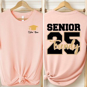 Personalized Senior 2025 Front-Back Custom Name Graduation Shirts, Class of 2025 Graduation Party Gift, Graduation 2025 Shirt Graduate Shirt