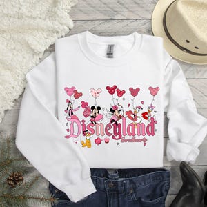 Disneyland Hearts Valentines Day Sweatshirt, Disneyland Valentines Sweater, Mickey And Friends Valentine Sweatshirt, Valentines Day Gift