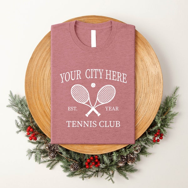 Personalized Tennis Club T-shirt, Custom Your City Name est Custom Year Group Tennis Club Shirt, Tennis Player Gift,Personalized Tennis Ball