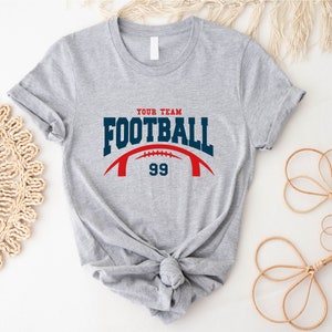 Camiseta personalizada para a temporada de futebol do seu time, camiseta personalizada com seu nome e número, camisa de jogo de futebol para homens/mulheres, presente de aniversário, mãe do futebol